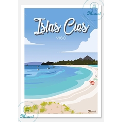 Lámina Islas Cíes (enmarcada) - Imagen 1