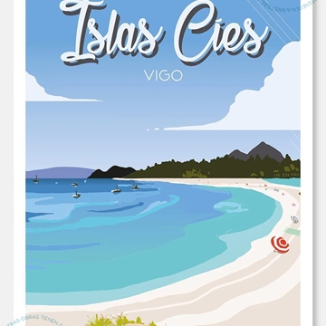 Lámina Islas Cíes (enmarcada) - Imagen 1